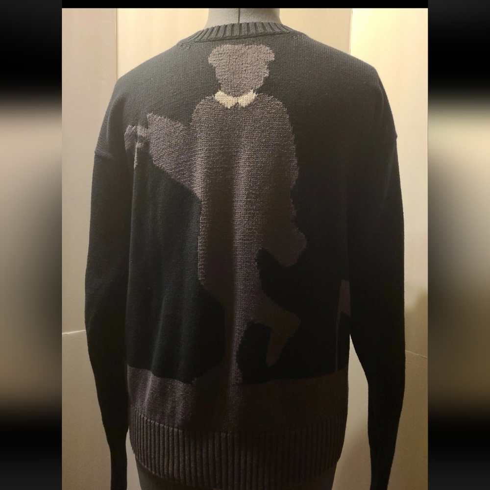 VTG SLAZENGER M SWEATER NWOT V-NECK GOLF MASTERS BLACK GREY PROFILE GOLFER NEW